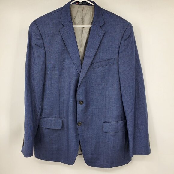 Hart Schaffner Marx Union Made in USA Blue 2 Button Blazer Suit Jacket 44 R - Picture 1 of 10